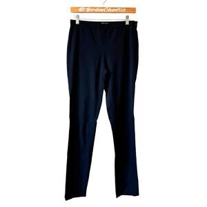 Eileen Fisher Viscose Navy Stretch Wool Blend side Zip Casual Academia Pants 4